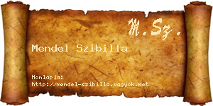 Mendel Szibilla névjegykártya